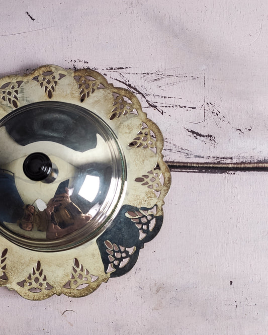 Portaburro in sheffield e vetro satinato