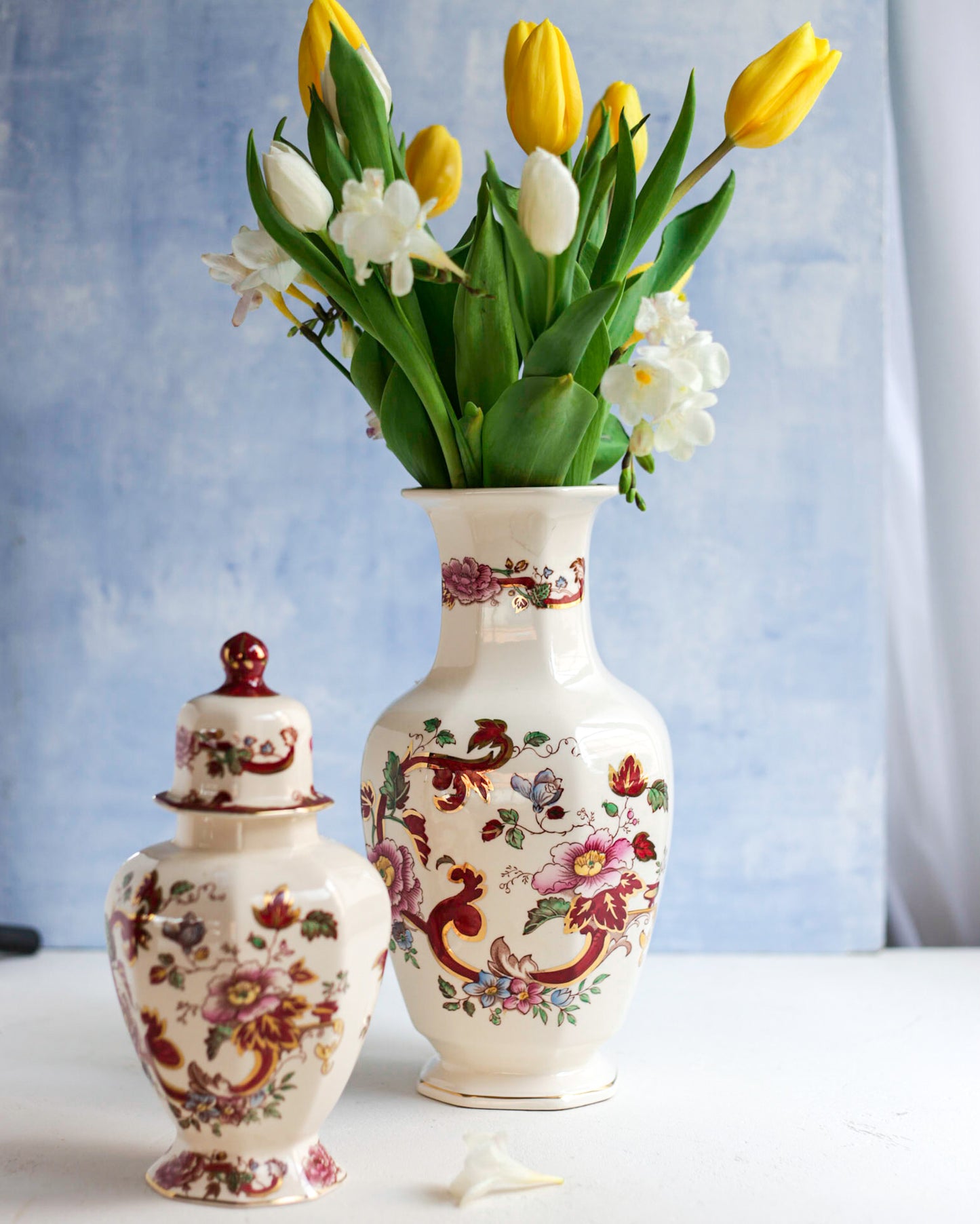 Potiche/Ginger Jar Mason's chartreuse rosa