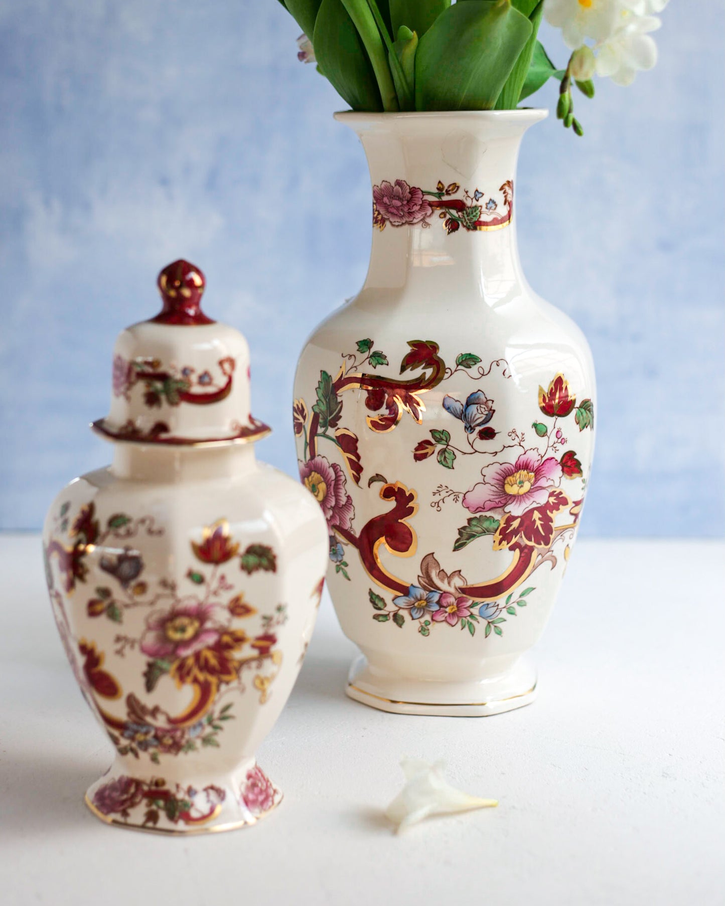 Potiche/Ginger Jar Mason's chartreuse rosa