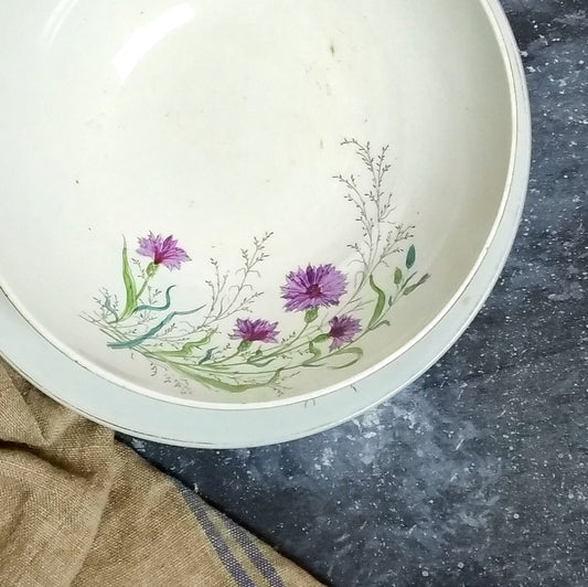 Set ciotola e piatto portata laveno con fiordalisi