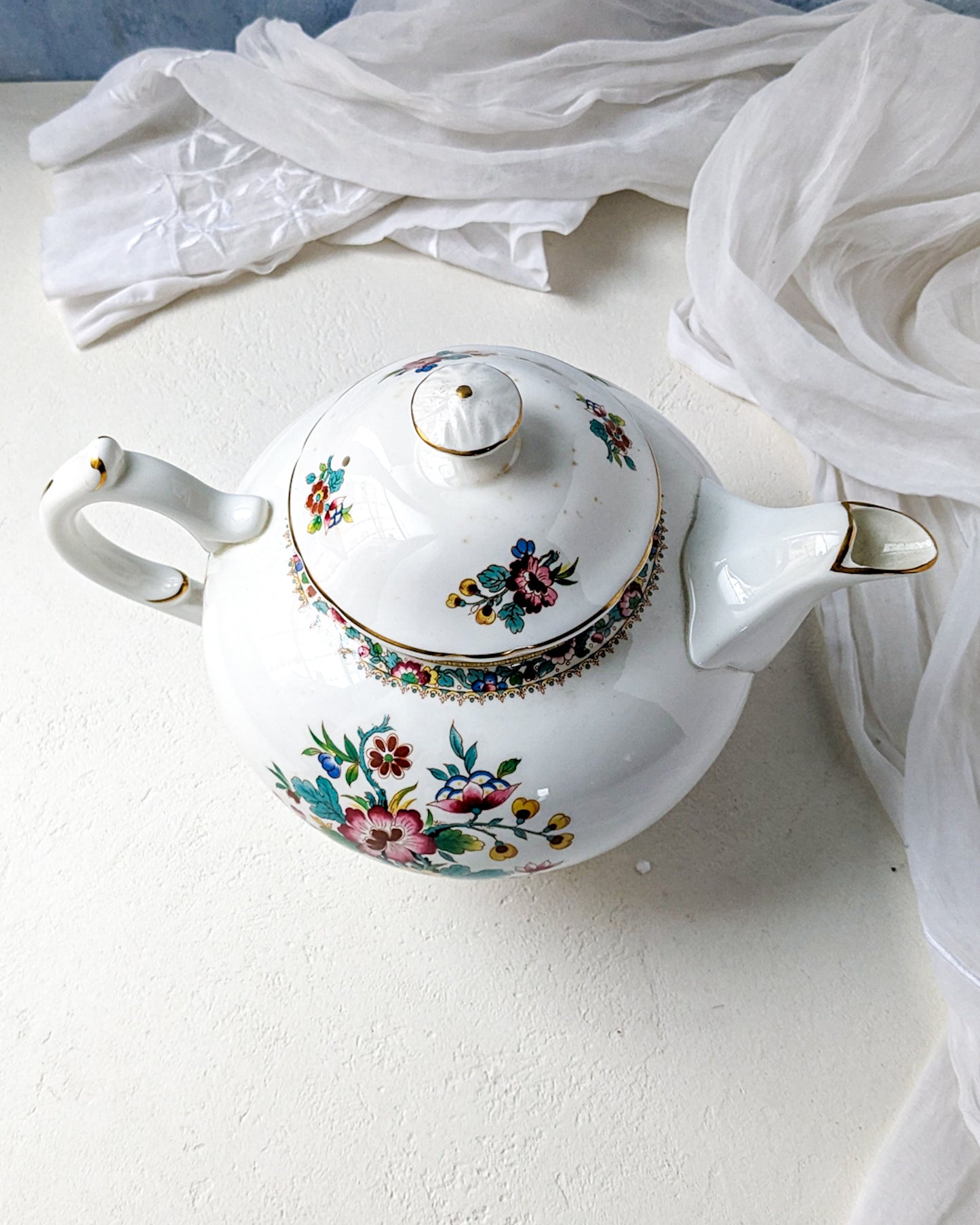 Teiera coalport decoro ming rose