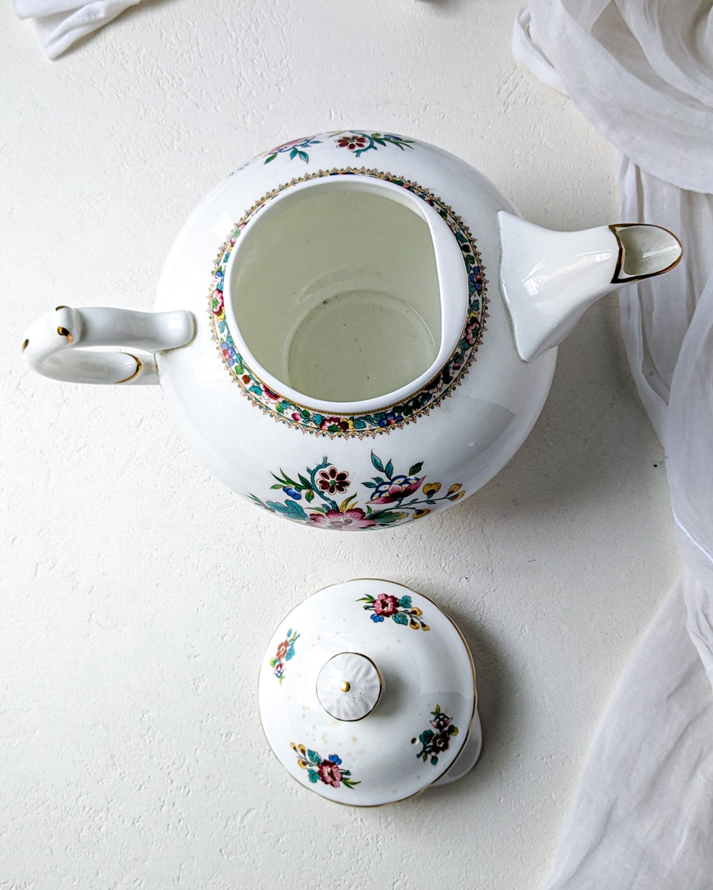 Teiera coalport decoro ming rose