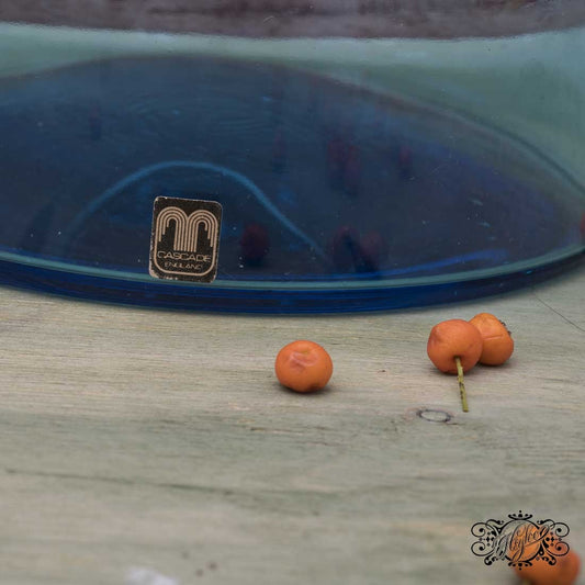 Coppia di barattoli in vetro celeste con tappo in sughero