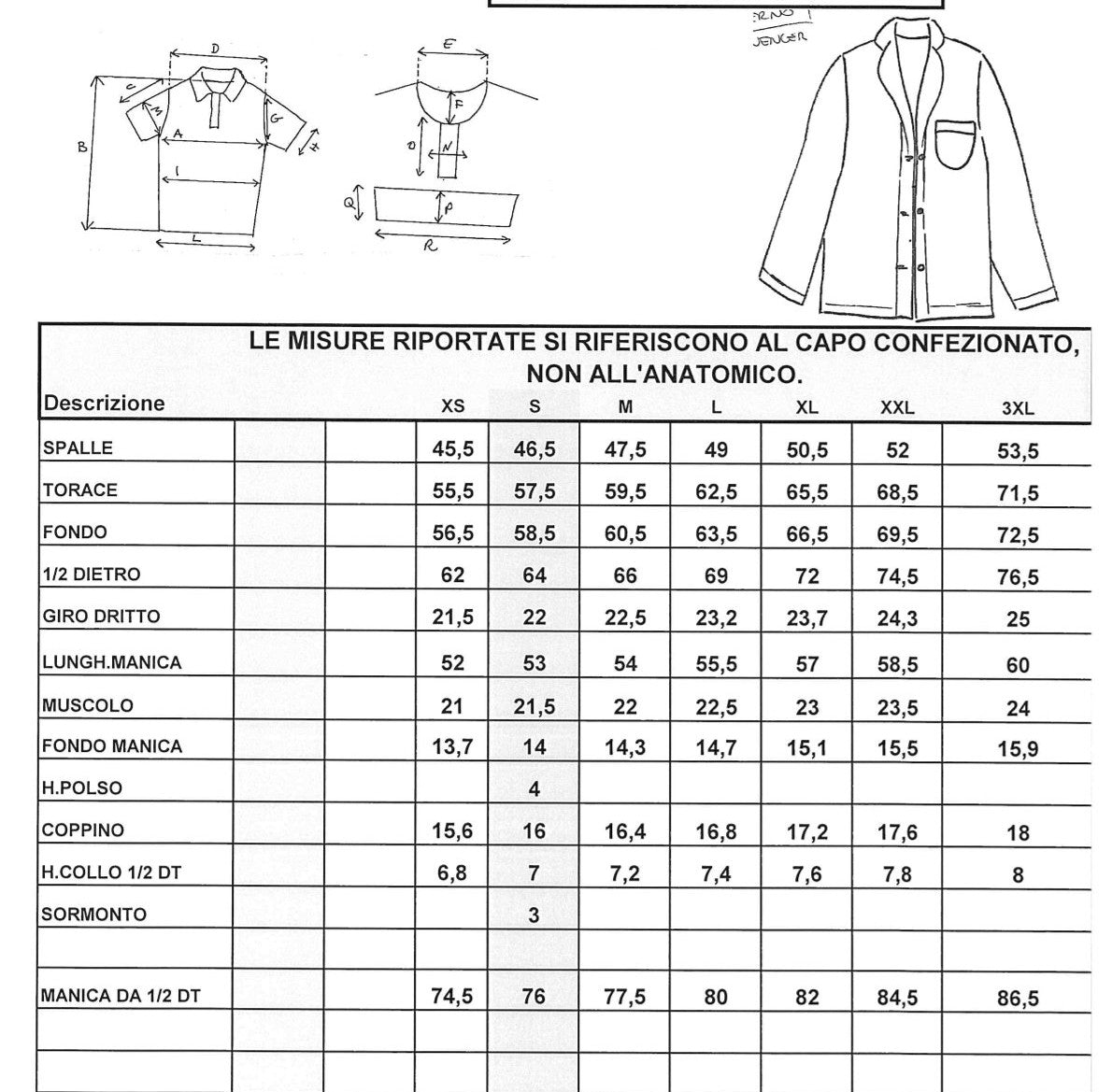 Pigiama in filo scozia unisex componibile