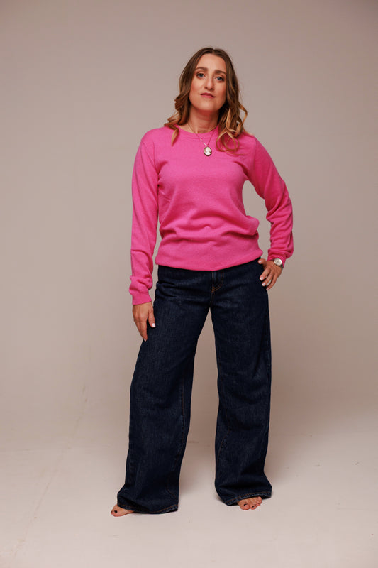 Maglia girocollo donna in 100% cachemire cariaggi