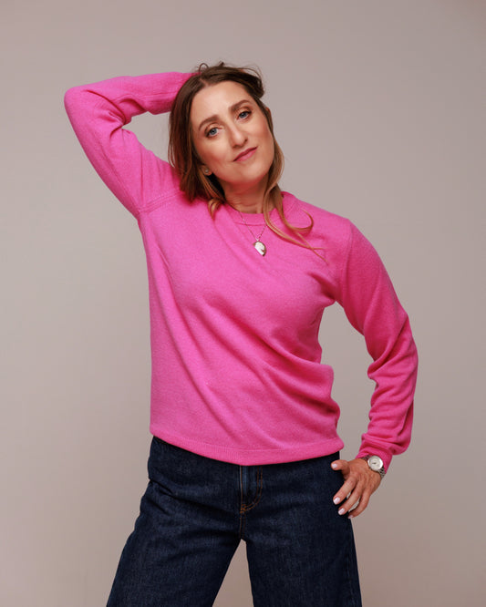 Maglia girocollo donna in 100% cachemire cariaggi