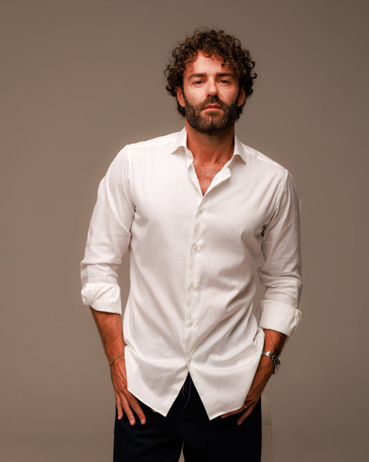 Camicia uomo cotone seta Thomas Mason