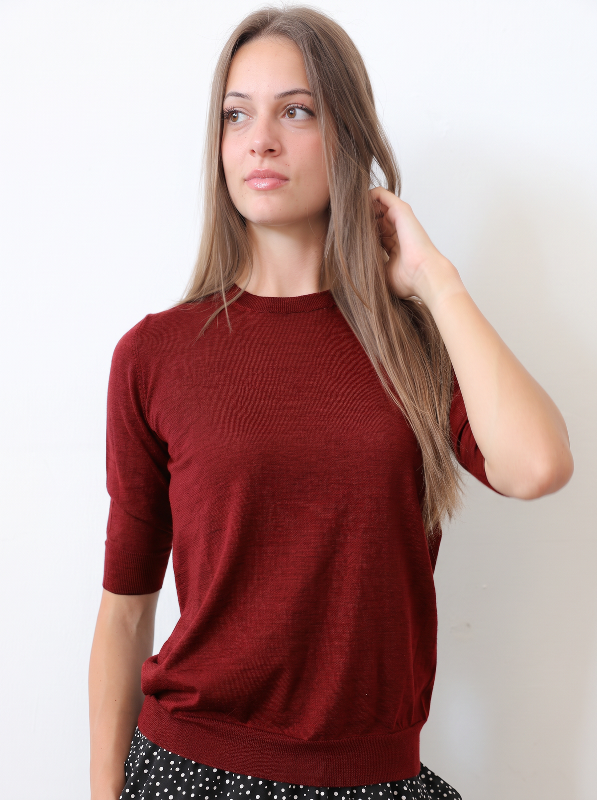 LISE 24.24 — Maglia Manica Lunga in Cashmere e Seta — Filato Cariaggi Jaipur, Maglificio Veneto, Made in Italy