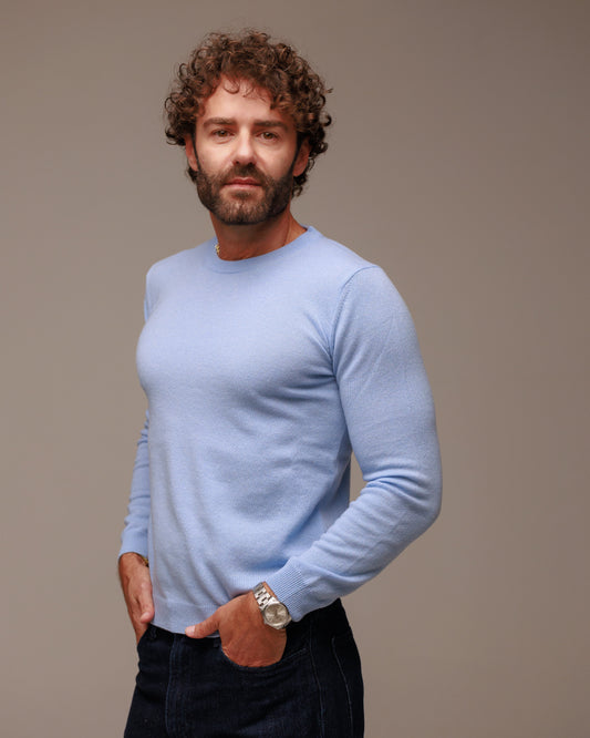 Maglia girocollo uomo in 100% cachemire cariaggi
