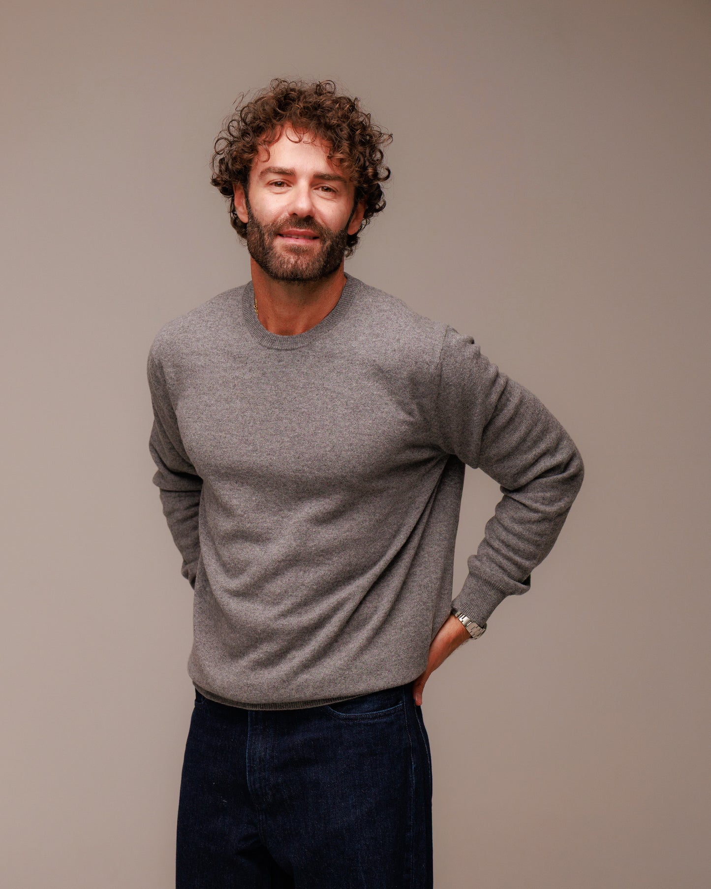 Maglia girocollo uomo in 100% cachemire cariaggi