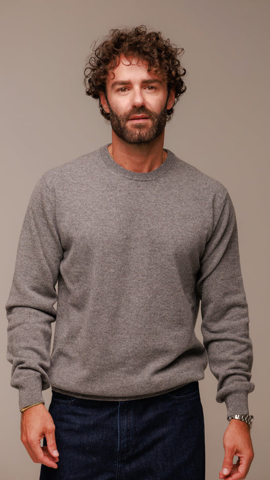 Maglia girocollo uomo in 100% cachemire cariaggi