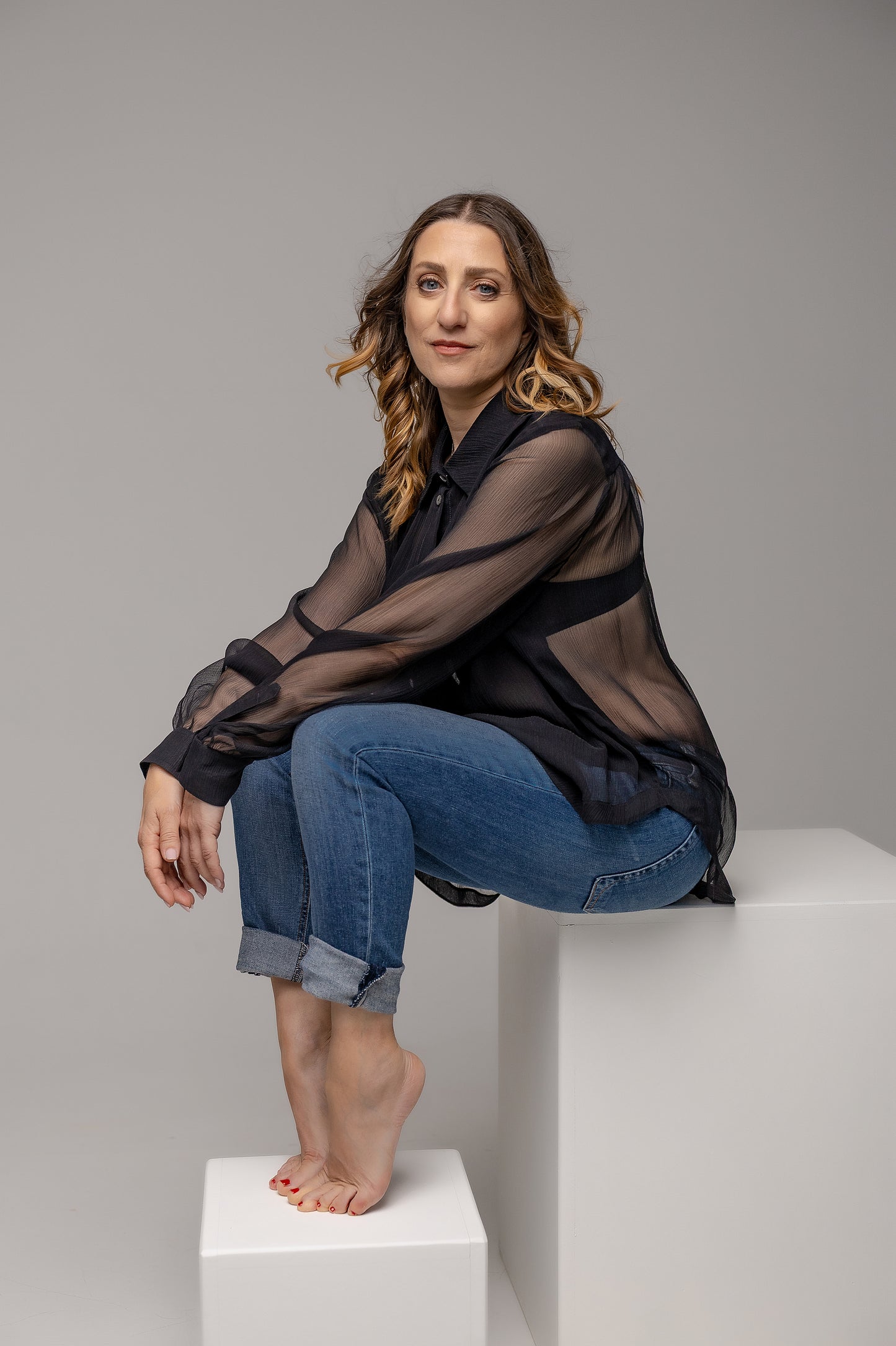 camicia in georgette di pura seta