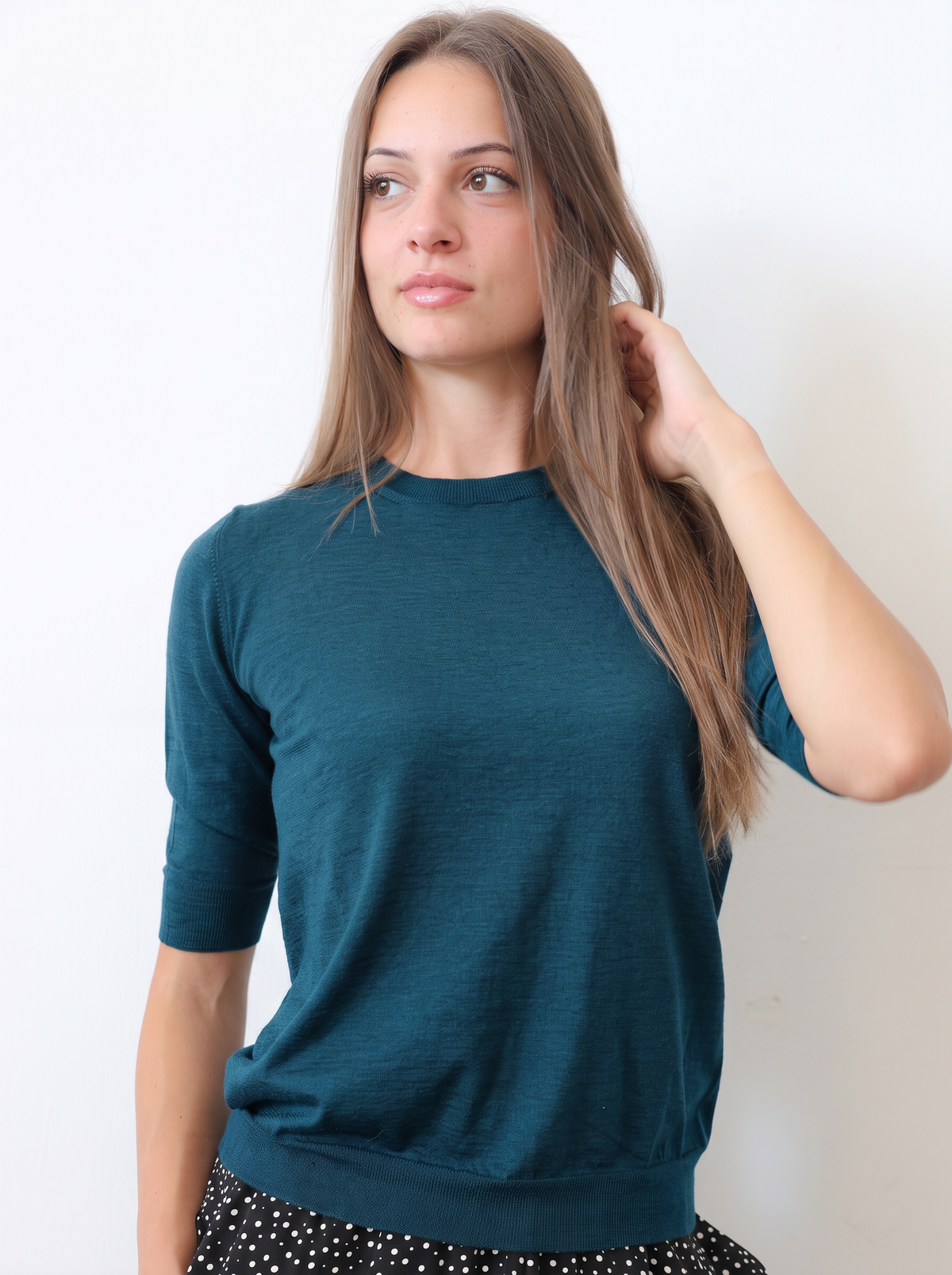 LISE 24.24 — Maglia Manica Lunga in Cashmere e Seta — Filato Cariaggi Jaipur, Maglificio Veneto, Made in Italy