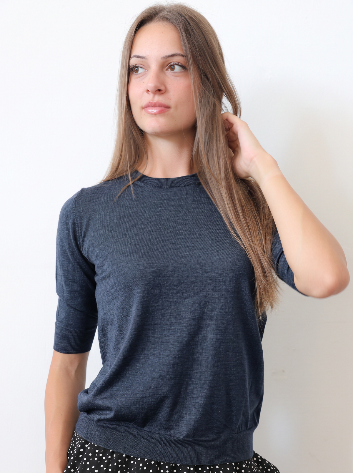 LISE 24.24 — Maglia Manica Lunga in Cashmere e Seta — Filato Cariaggi Jaipur, Maglificio Veneto, Made in Italy