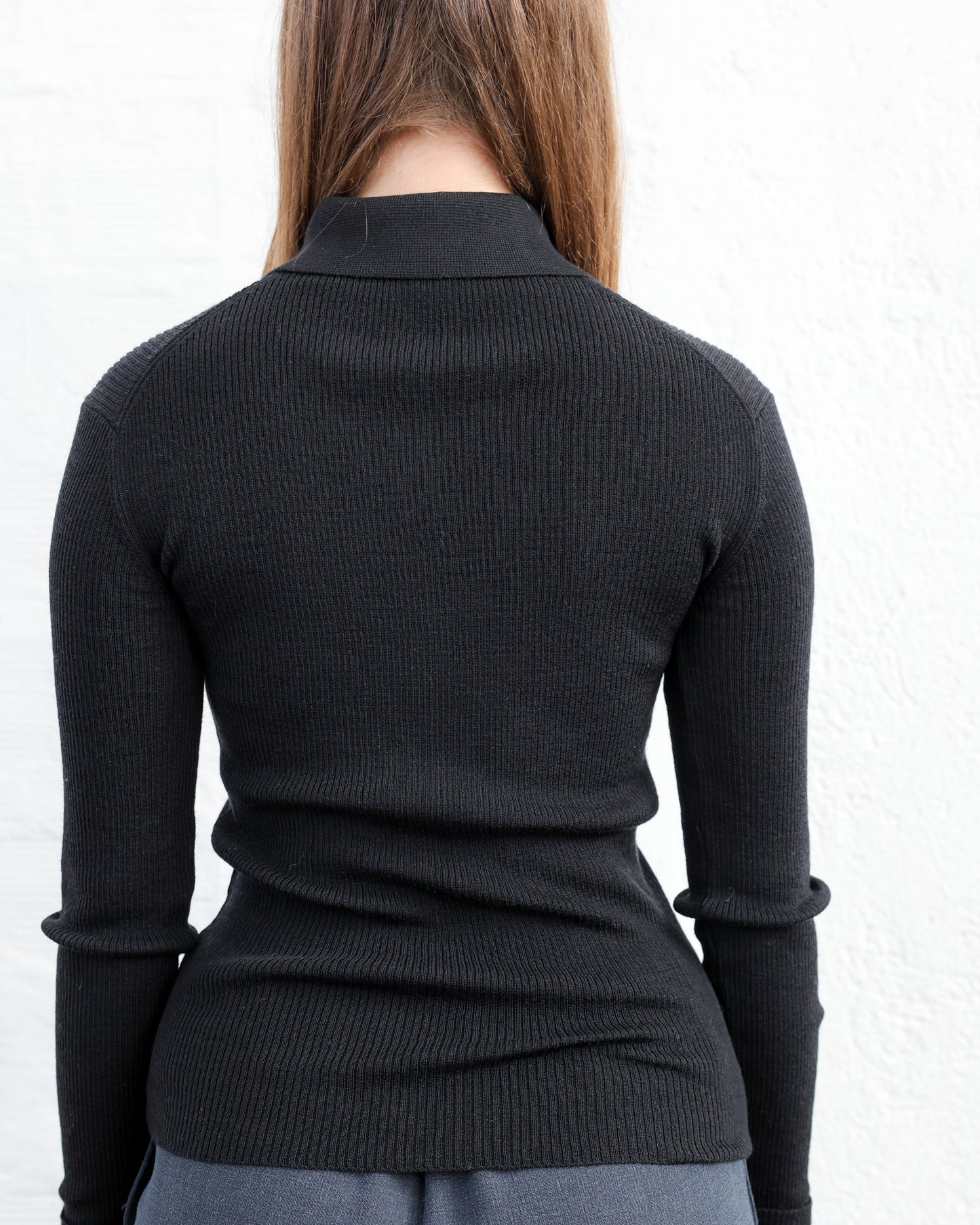 Polo-Cardigan in Lana Pettinata Zegna Baruffa — Made in Italy