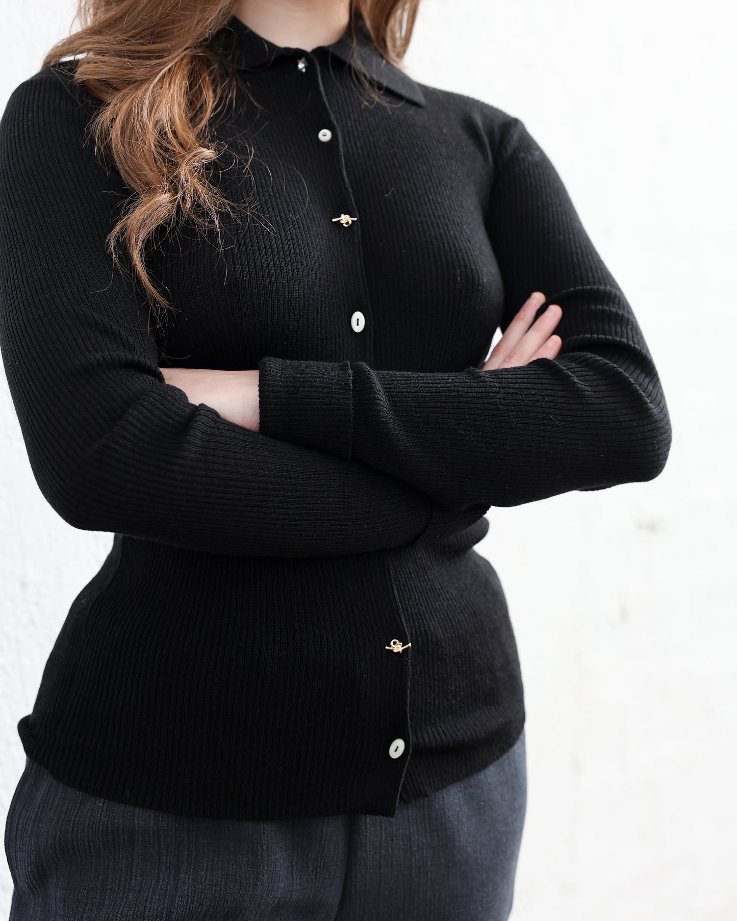 Polo-Cardigan in Lana Pettinata Zegna Baruffa — Made in Italy