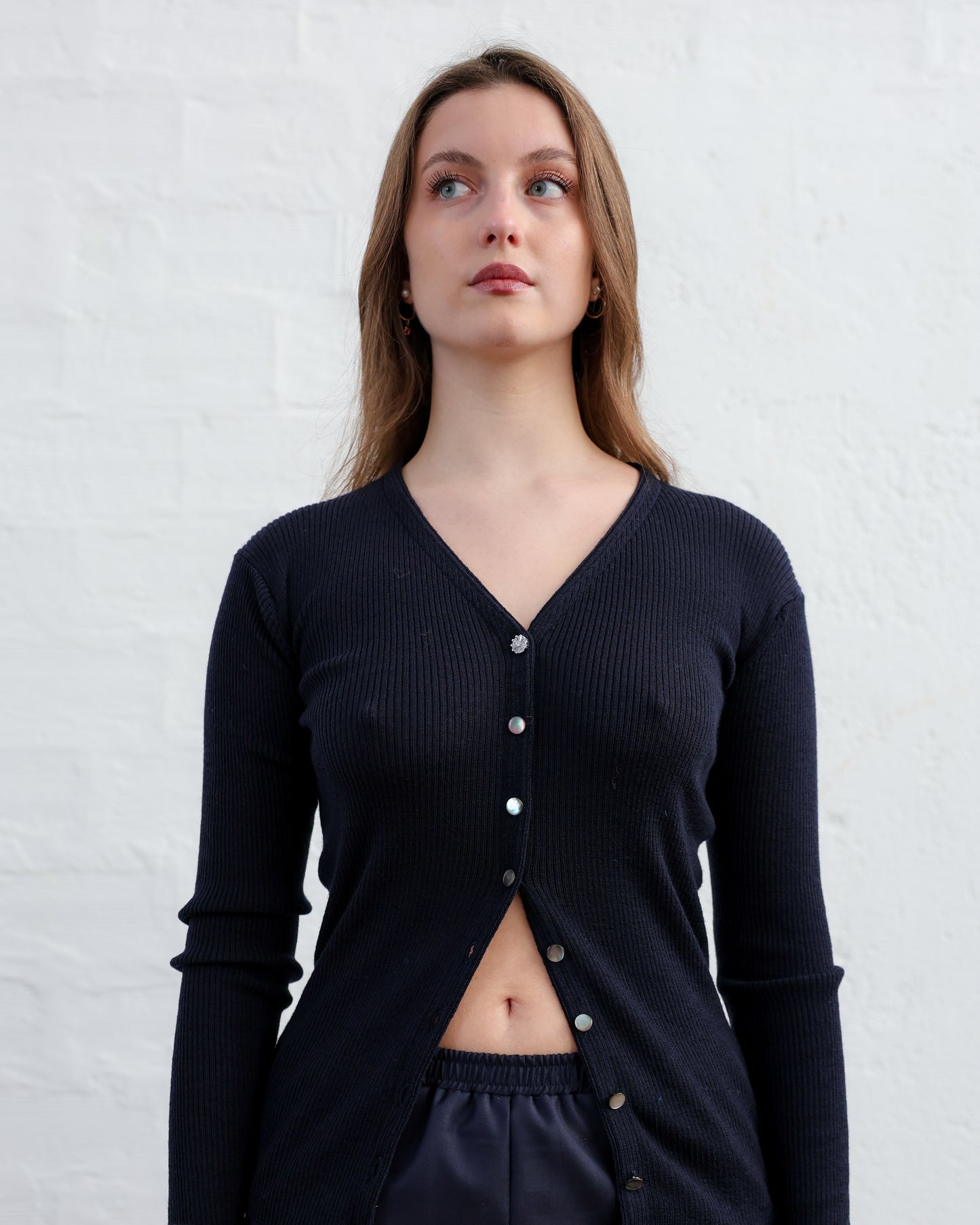 Cardigan in Lana Pettinata Zegna Baruffa — Made in Italy