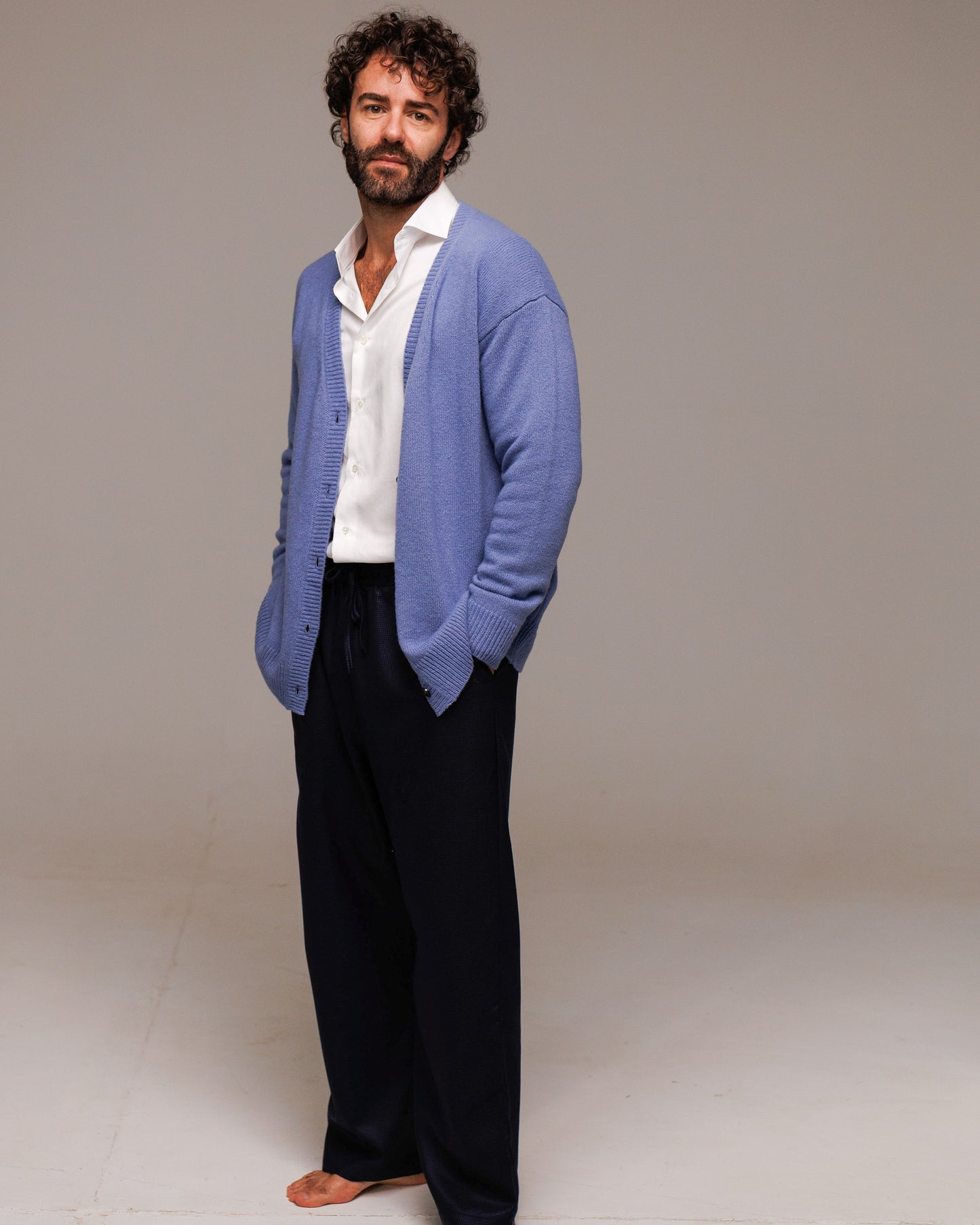 Cardigan in Lana Merinos, Seta e Cachemire - Made in Italy