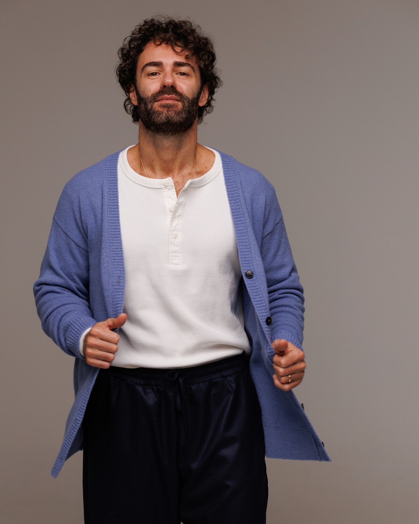 Cardigan in Lana Merinos, Seta e Cachemire - Made in Italy