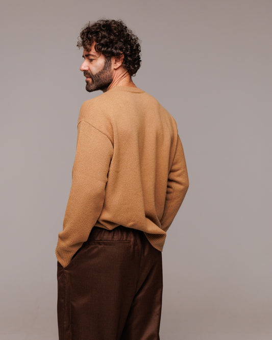 Pantalone Loungewear con Elastico in Vita - Lana 120s e Seta Made in Italy