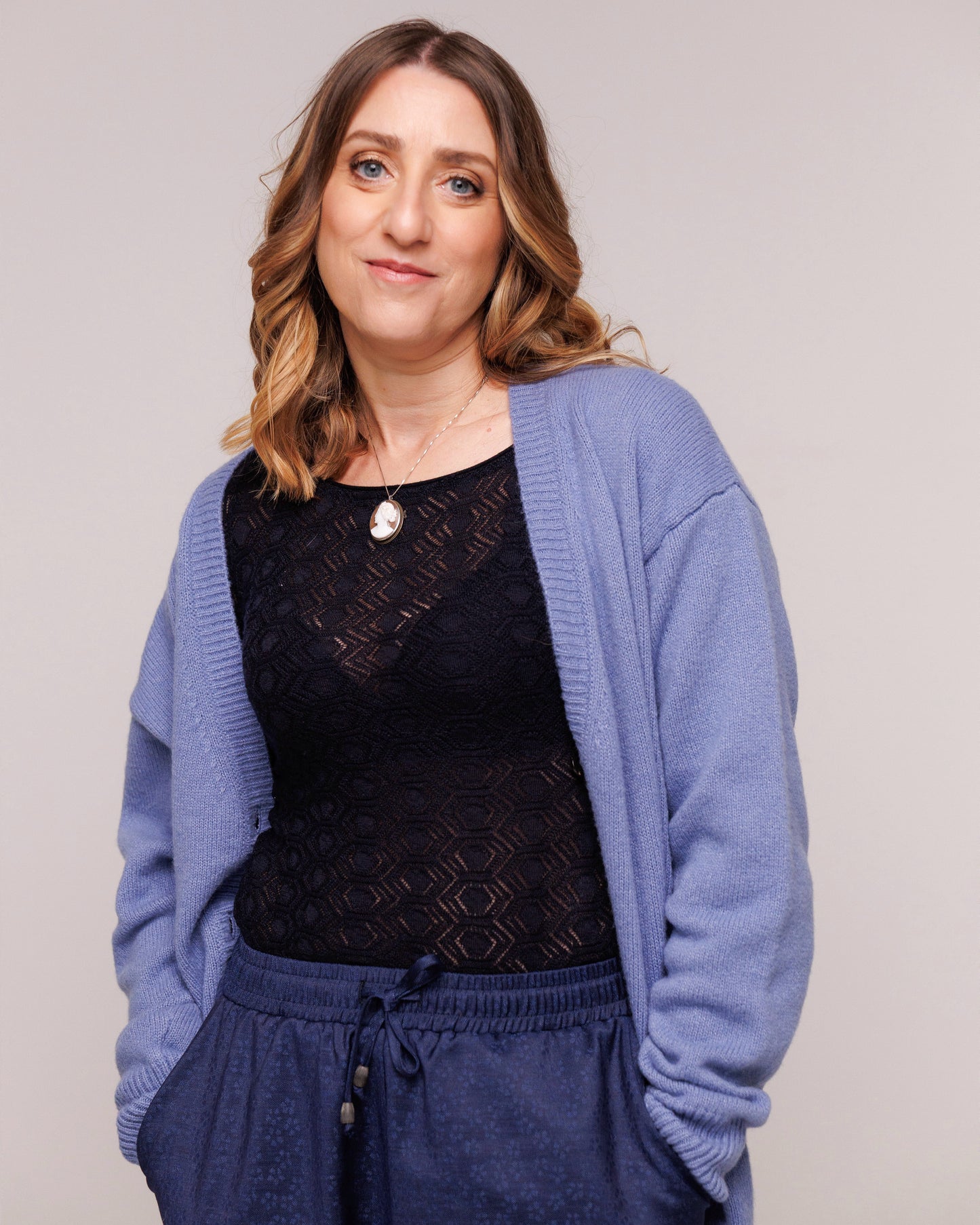 Cardigan in Lana Merinos, Seta e Cachemire - Made in Italy