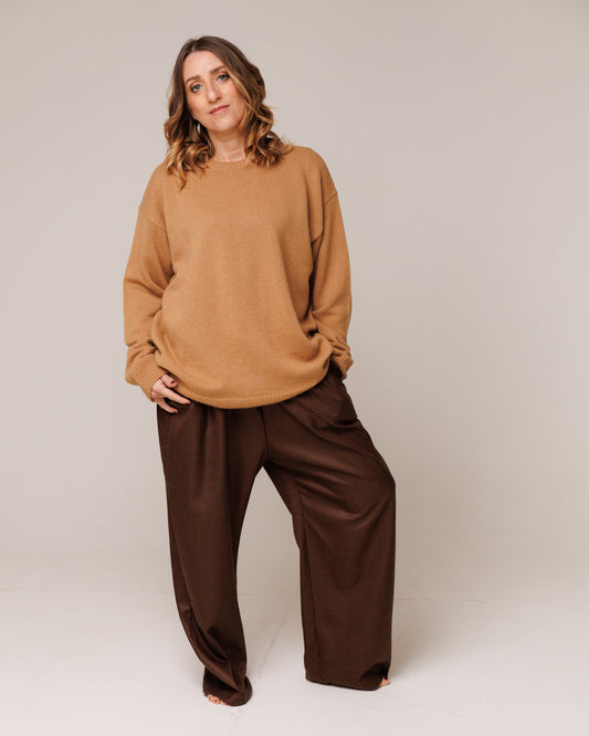 Pantalone Loungewear con Elastico in Vita - Lana 120s e Seta Made in Italy