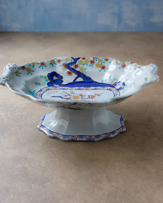 Alzata in ironstone Copeland & Garrett Spode, decoro a transfer con colori dipinti a mano, Inghilterra, 1833-1846