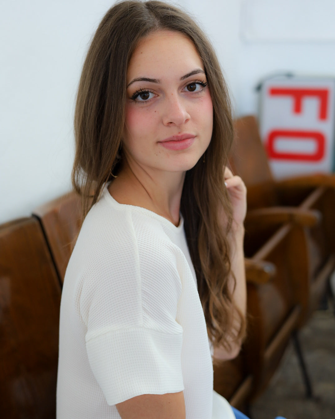 LOVE 36.36 — T-shirt Crop in Tessuto Nido d'Ape 3D — Manifattura Marchigiana, Made in Italy