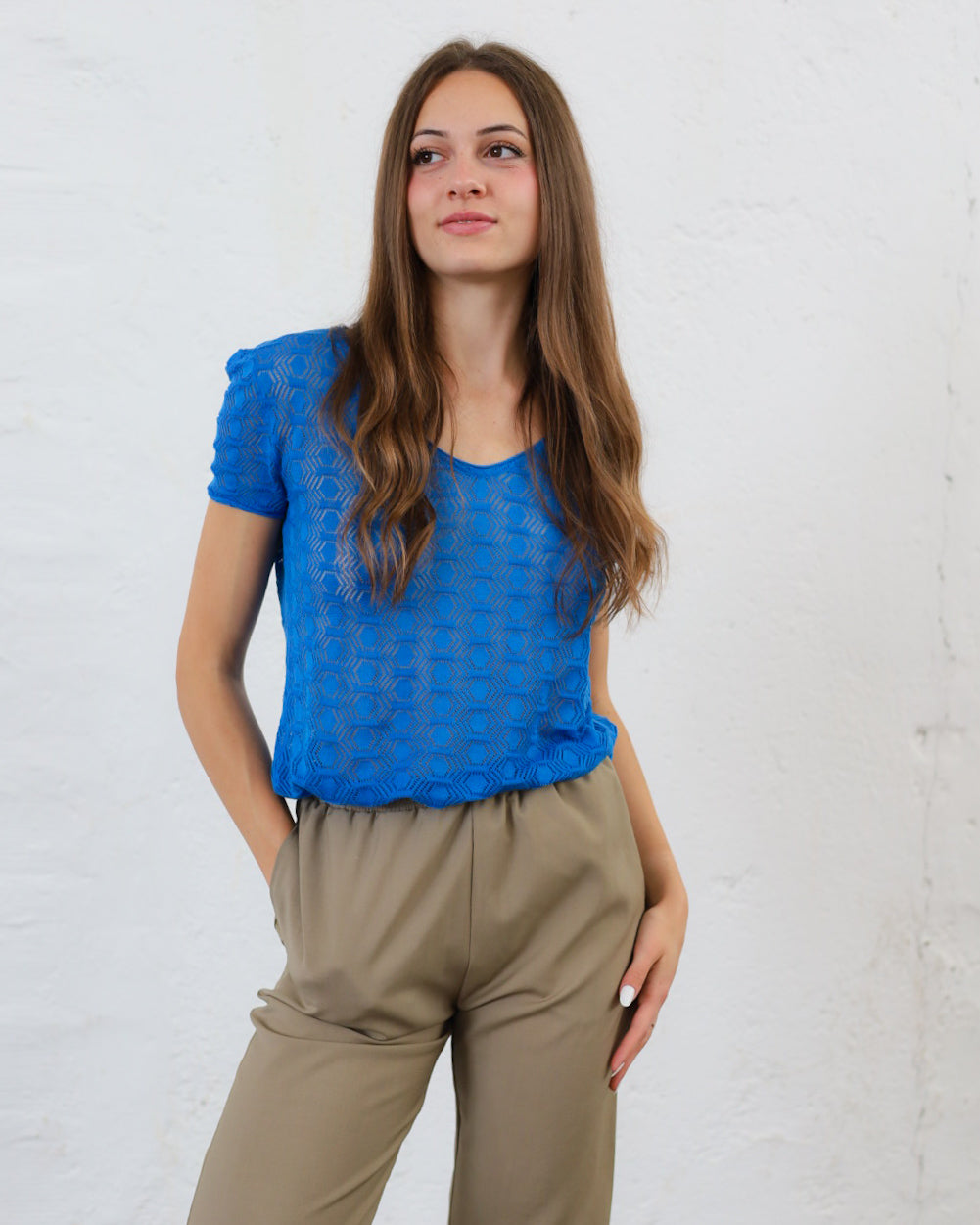 LOVE 24.24 — Top Traforato in Lana Merino e Seta — Filato Cariaggi, Maglificio Veneto, Made in Italy