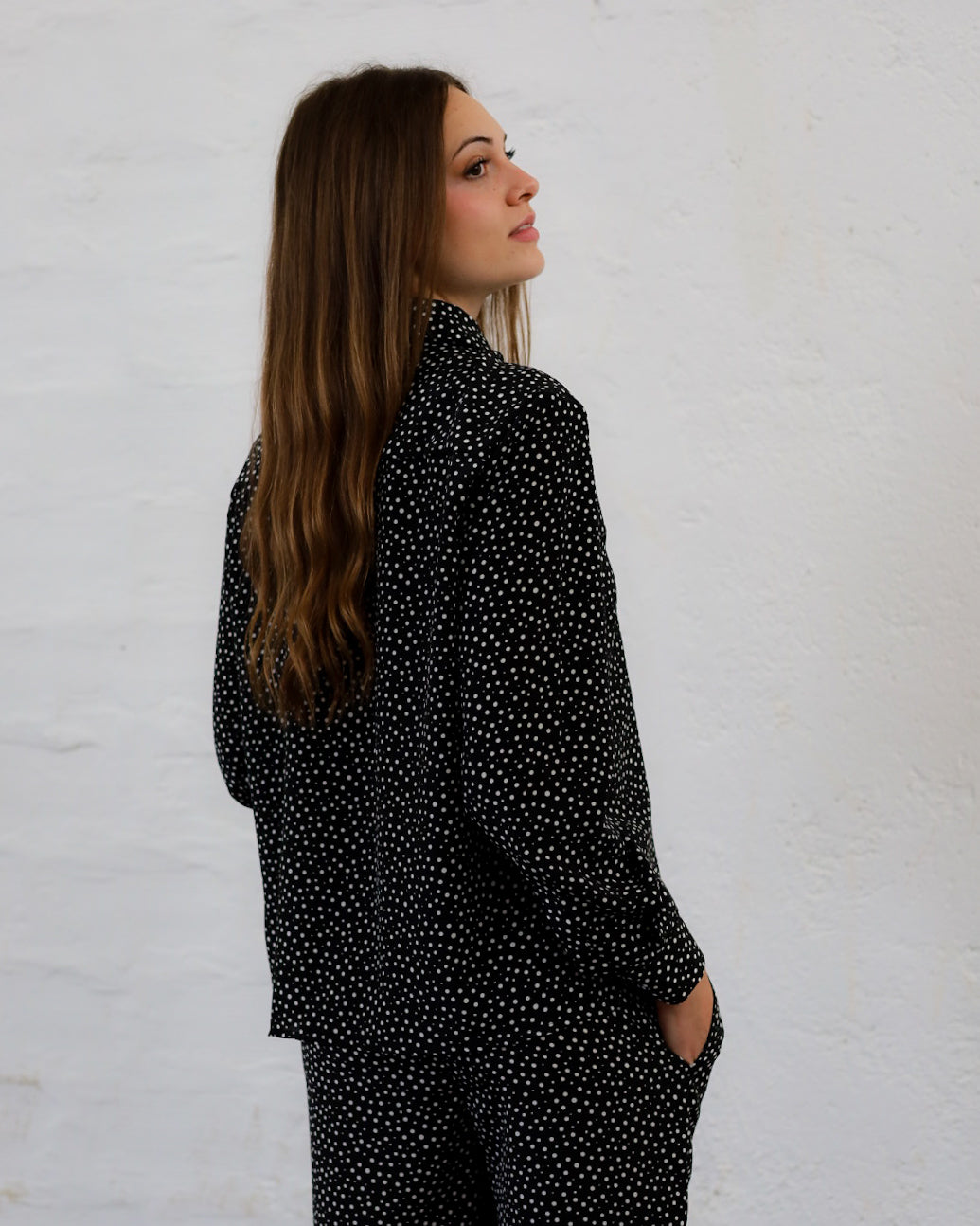 Cecilia 41.41 — Camicia in Pura Seta Stampata — Manifattura Marchigiana, Made in Italy