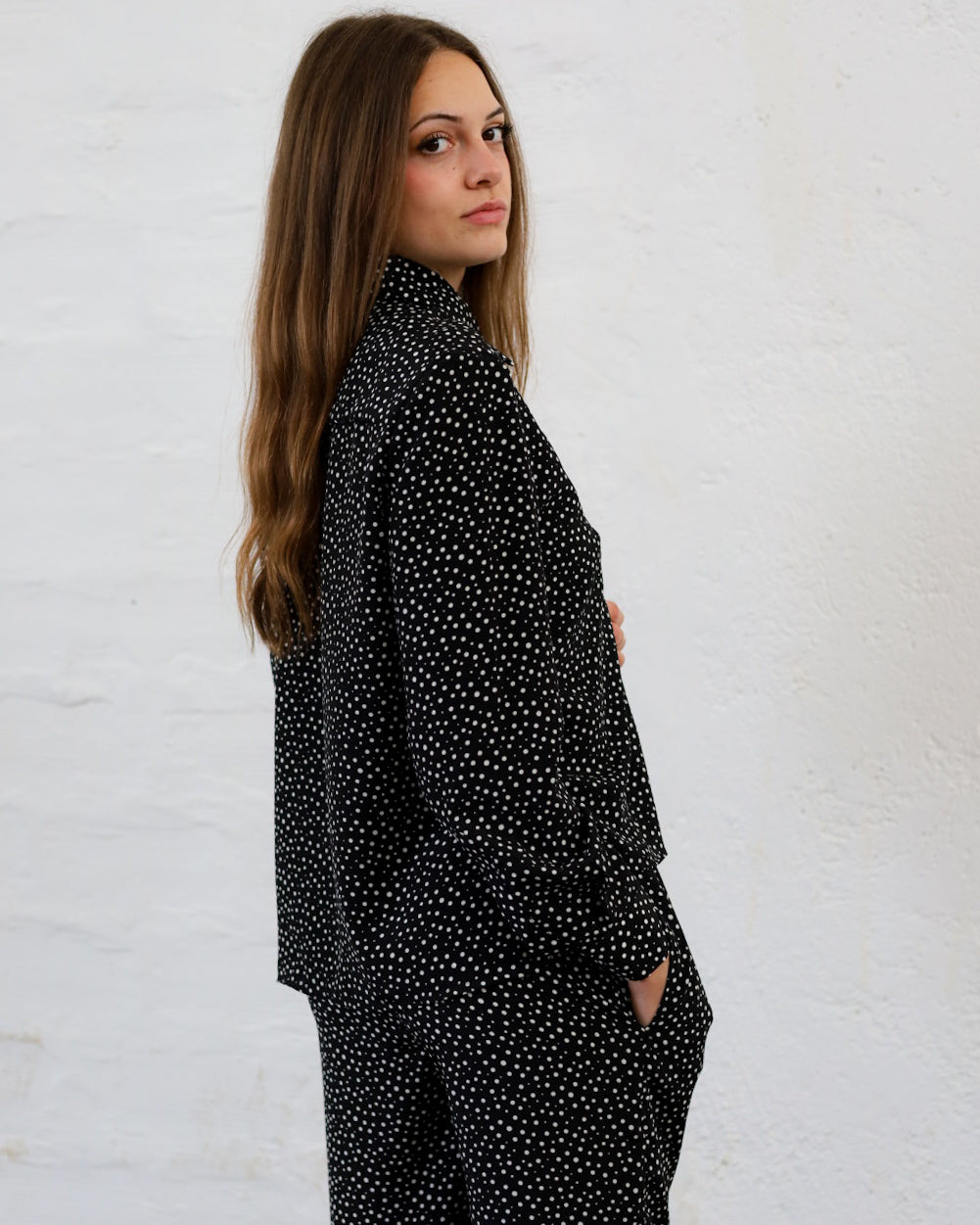 Cecilia 41.41 — Camicia in Pura Seta Stampata — Manifattura Marchigiana, Made in Italy