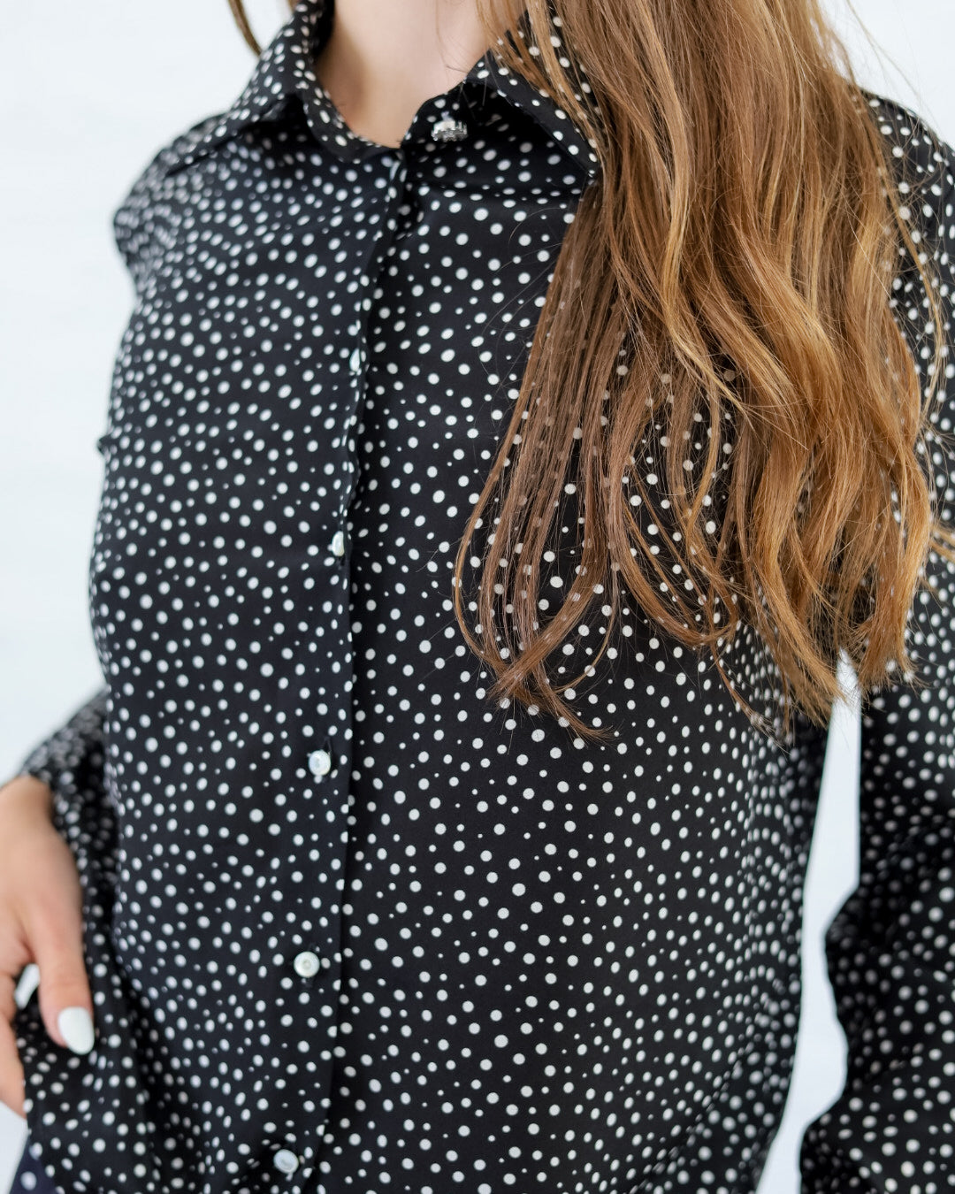 Cecilia 41.41 — Camicia in Pura Seta Stampata — Manifattura Marchigiana, Made in Italy