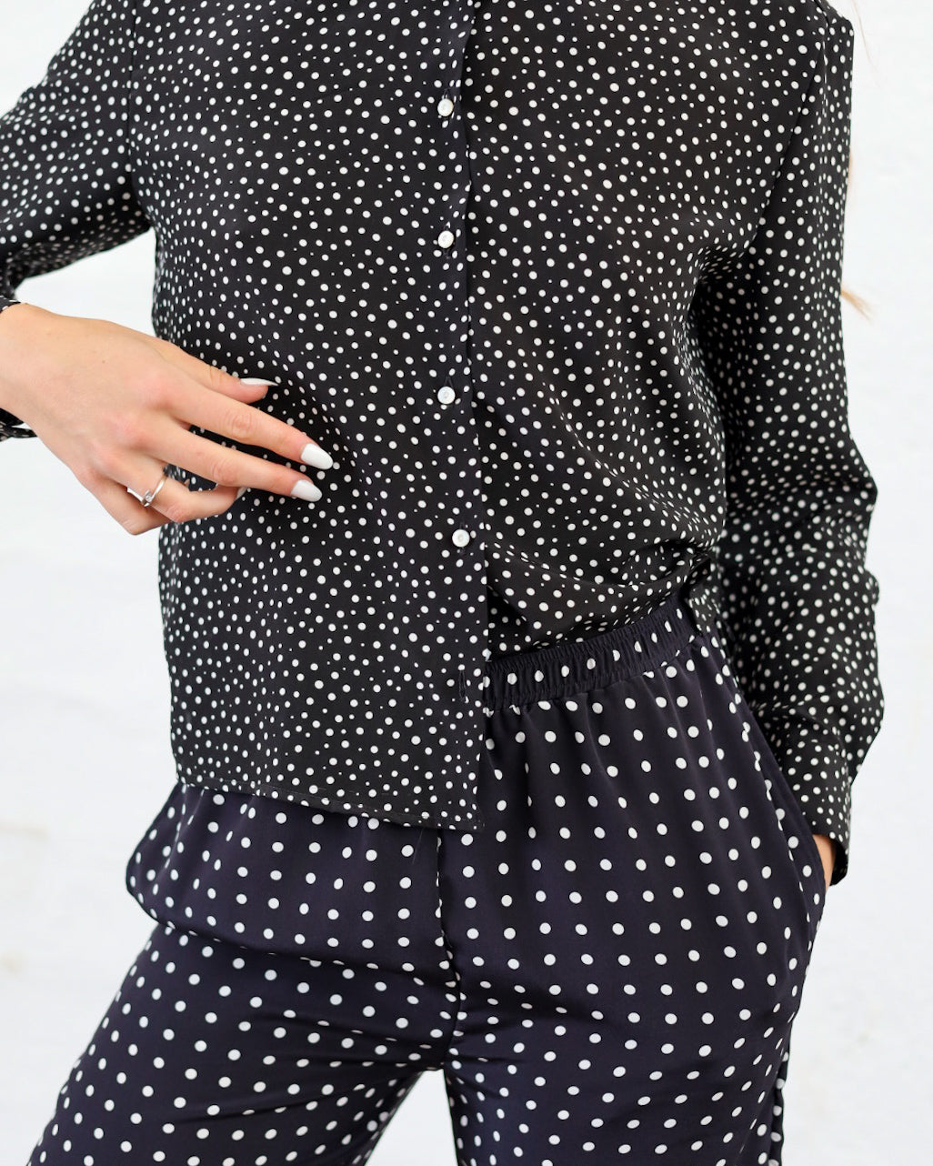 Cecilia 41.41 — Camicia in Pura Seta Stampata — Manifattura Marchigiana, Made in Italy