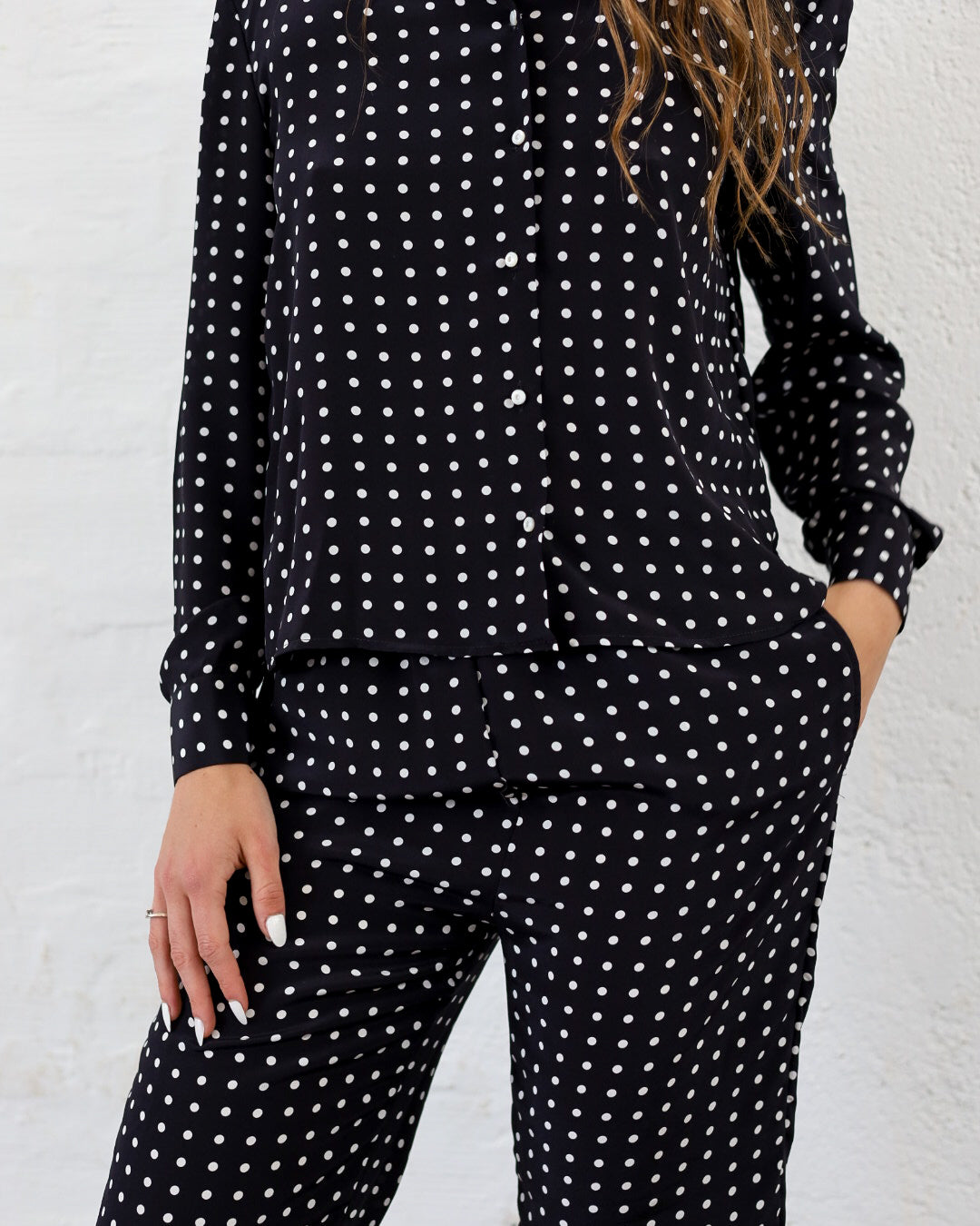Cecilia 42.42 — Pantalone in Pura Seta Maroccain Stampata — Manifattura Marchigiana, Made in Italy