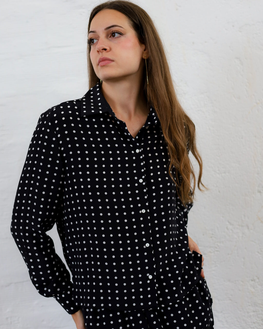 Cecilia 41.41 — Camicia in Pura Seta Stampata — Manifattura Marchigiana, Made in Italy