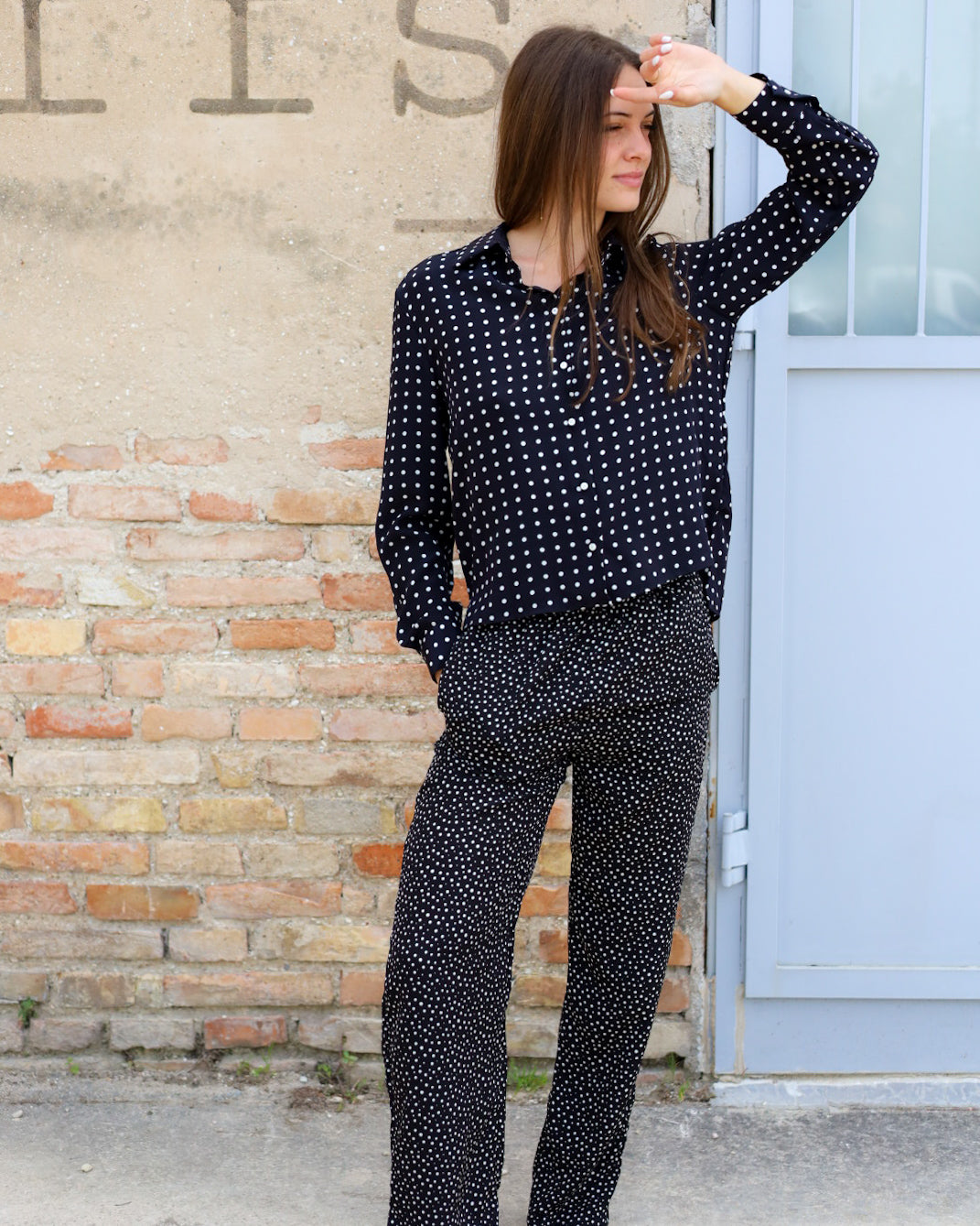 Cecilia 42.42 — Pantalone in Pura Seta Maroccain Stampata — Manifattura Marchigiana, Made in Italy