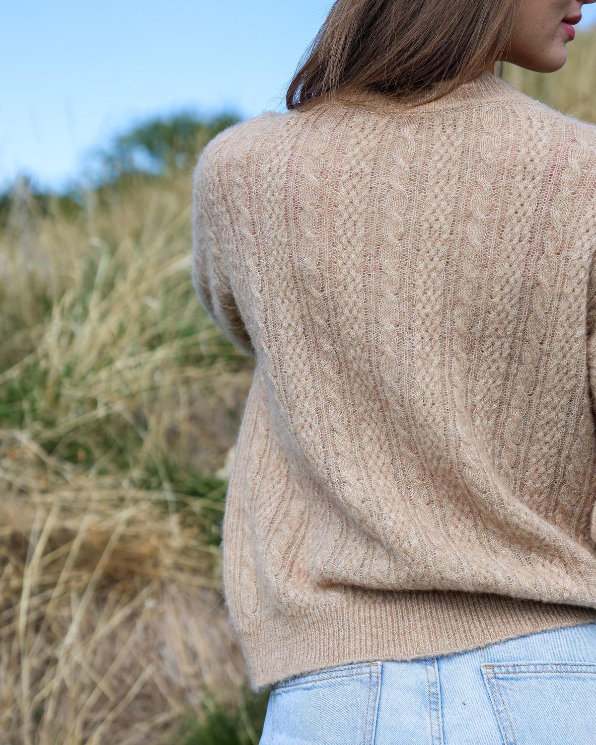 ROSA 24.24 — Cardigan in baby alpaca, cashmere e seta con bottoni in madreperla — Maglificio artigianale veneto, Made in Italy