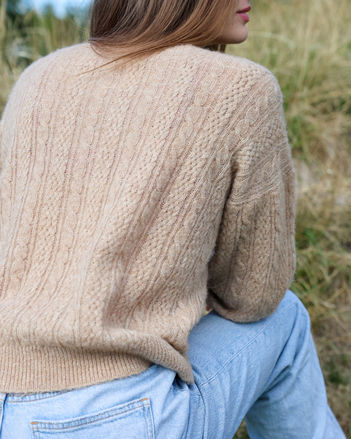 ROSA 24.24 — Cardigan in baby alpaca, cashmere e seta con bottoni in madreperla — Maglificio artigianale veneto, Made in Italy