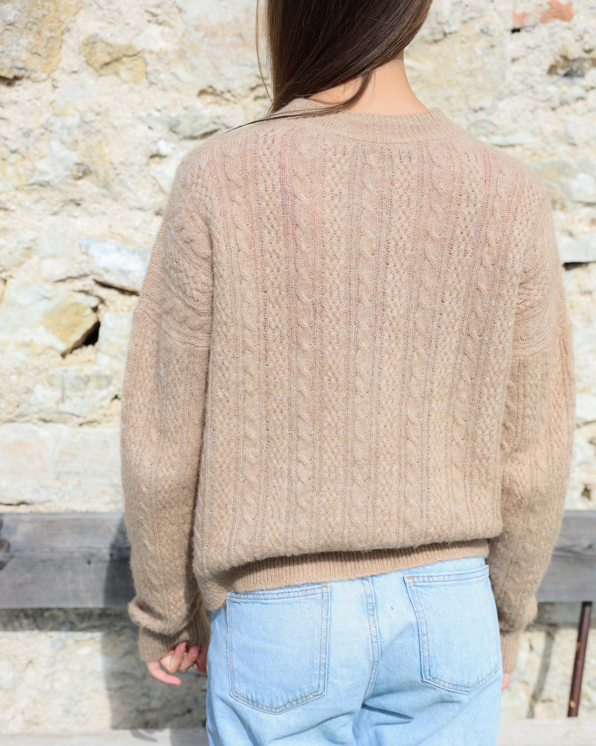 ROSA 24.24 — Cardigan in baby alpaca, cashmere e seta con bottoni in madreperla — Maglificio artigianale veneto, Made in Italy