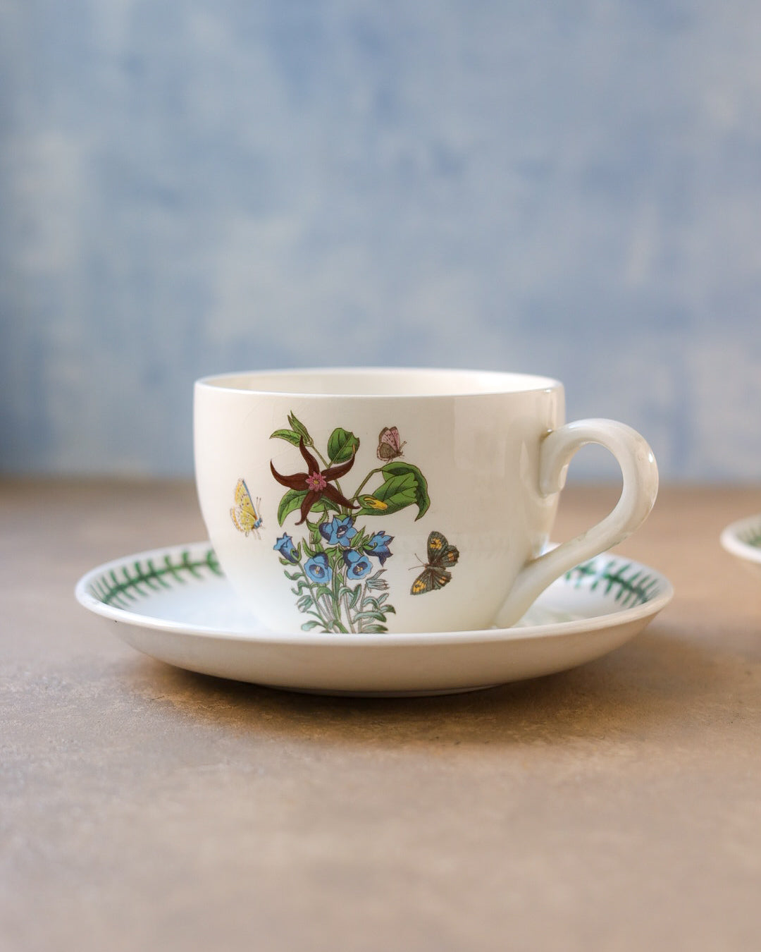 Set da Tè Portmeirion Botanic Garden — Due Tazze con Piattini, Lattiera e Filtro a Casetta