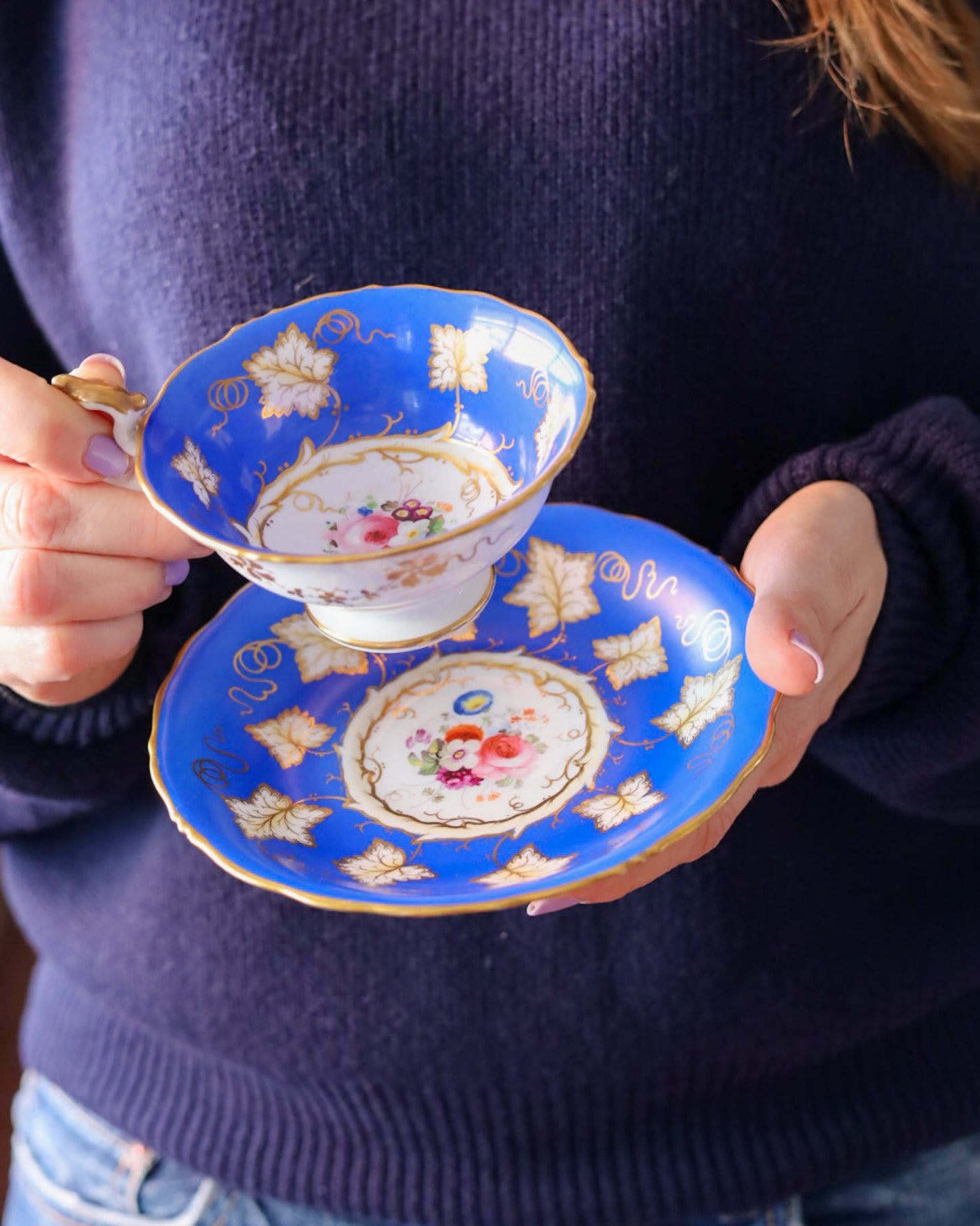 Tazza da collezione dipinta a mano dei primi 800 inglese