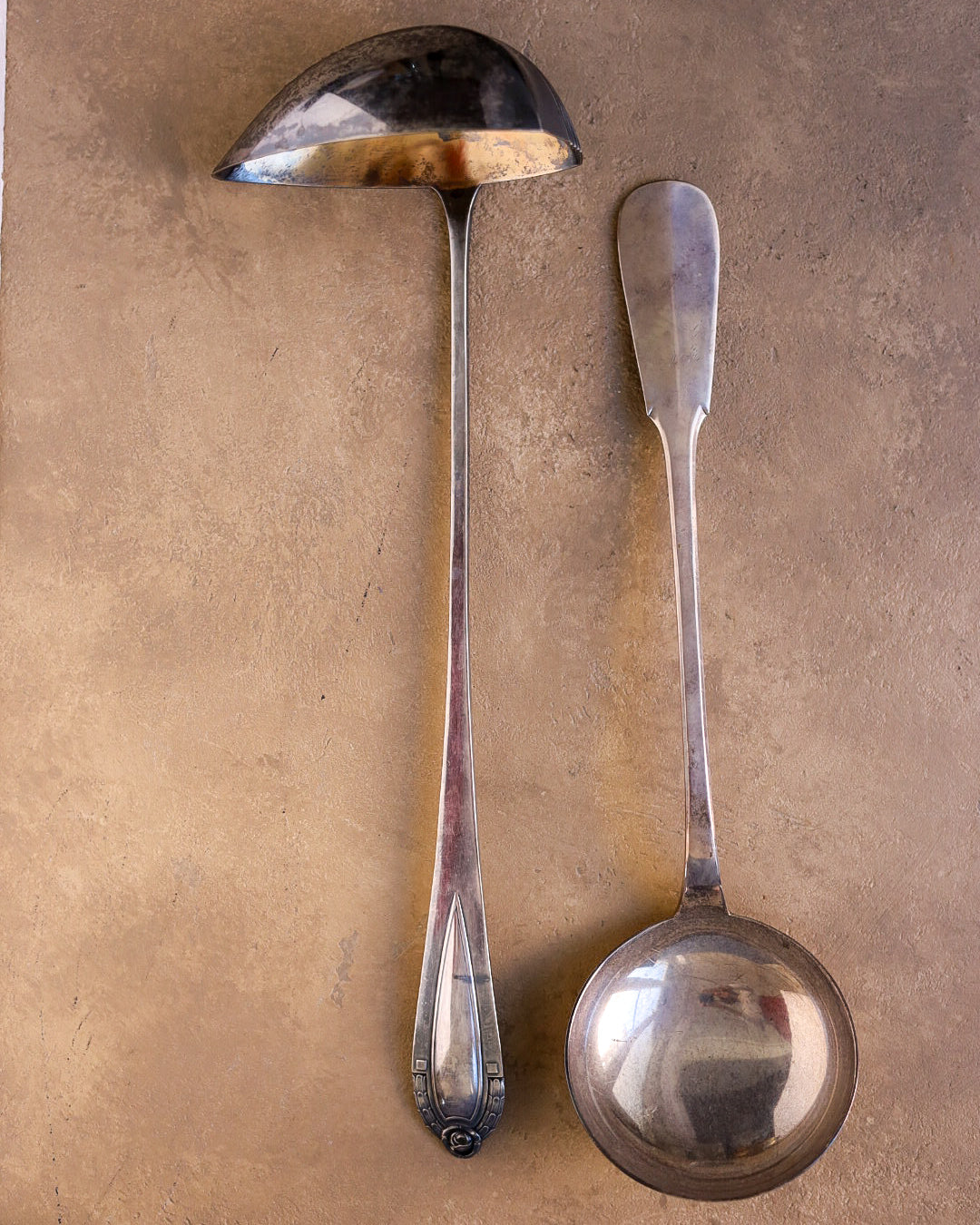 Coppia di Mestoli in Metallo Argentato – Primi '900