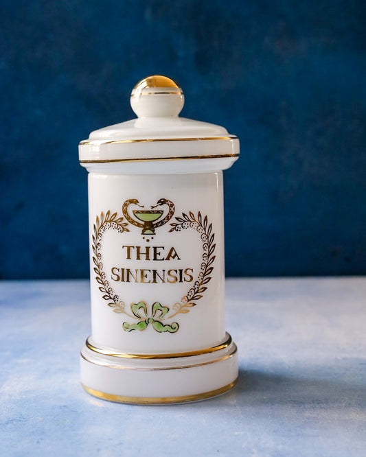 Vaso da farmacia in vetro opalino