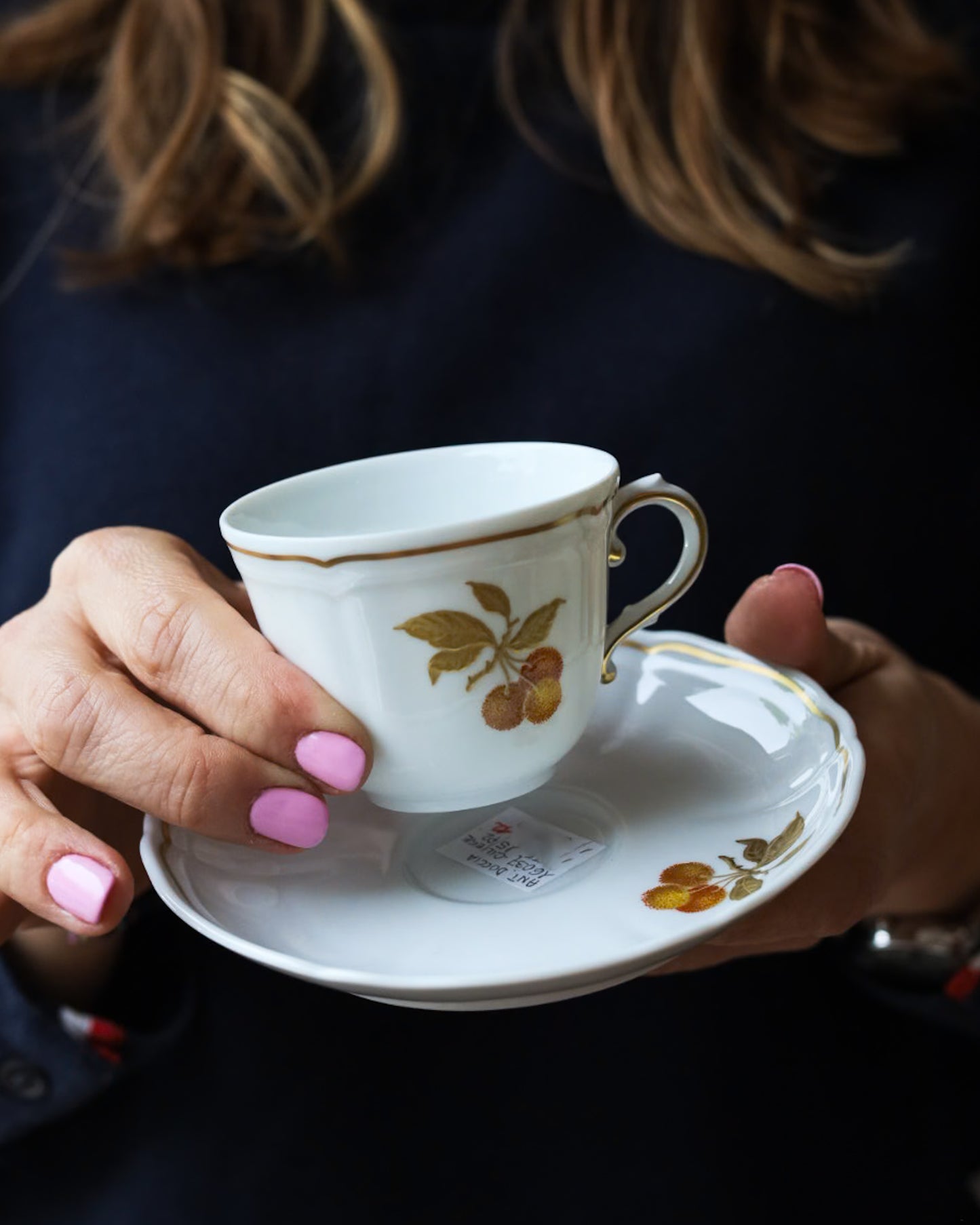 Servizio da caffè da 12 Richard  Ginori Antico Doccia ciliegie oro