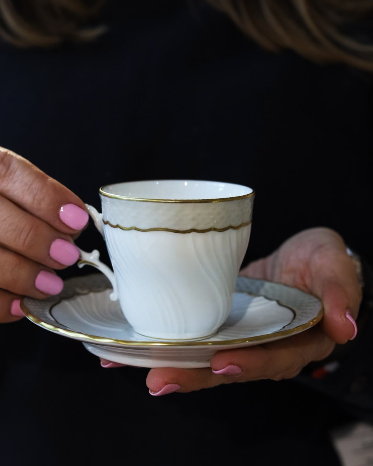 Servizio da caffè da 12 completo Richard Ginori vecchio Ginori bordo grigio