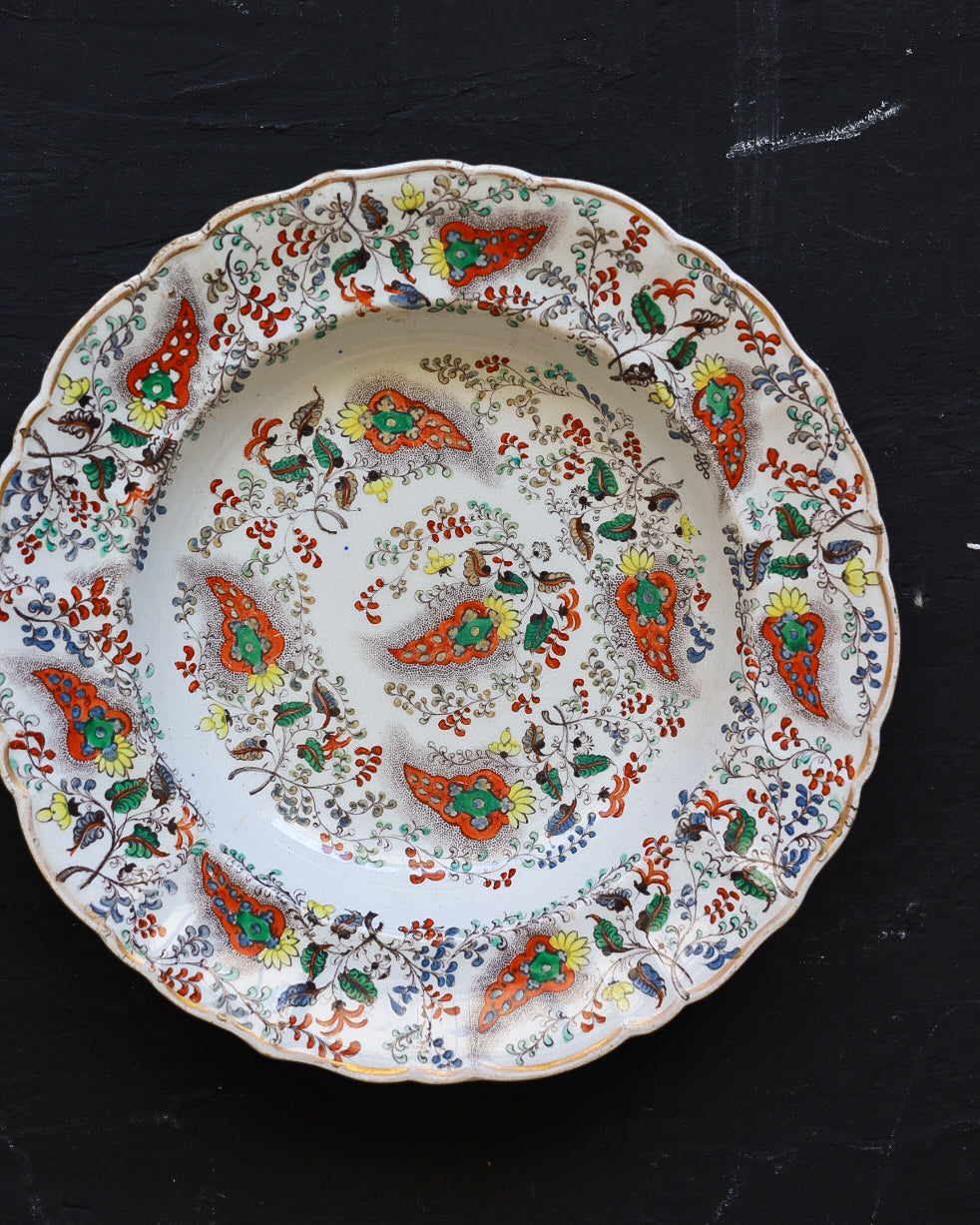 Fondine Stone China Inglesi a Decoro Policromo Chinoiserie, Inghilterra Pieno Ottocento