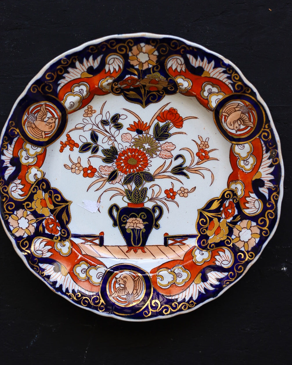 Piatti Piani piccoli Stone China Inglesi a Decoro Policromo, Inghilterra Pieno Ottocento