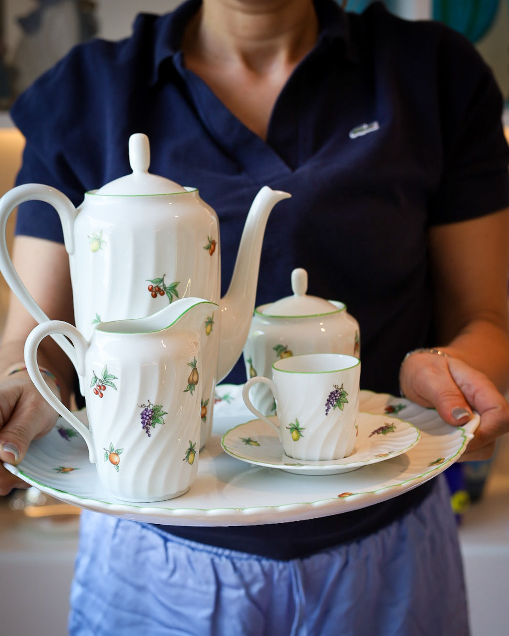 Servizio da caffè Richard Ginori ancona decoro eden con piatto torta