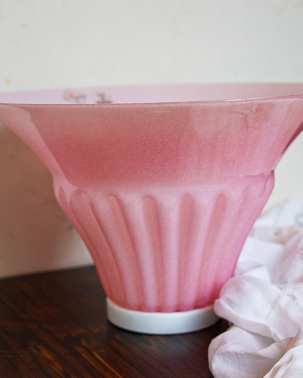 Vaso rosa vetro di murano Barovieri e toso