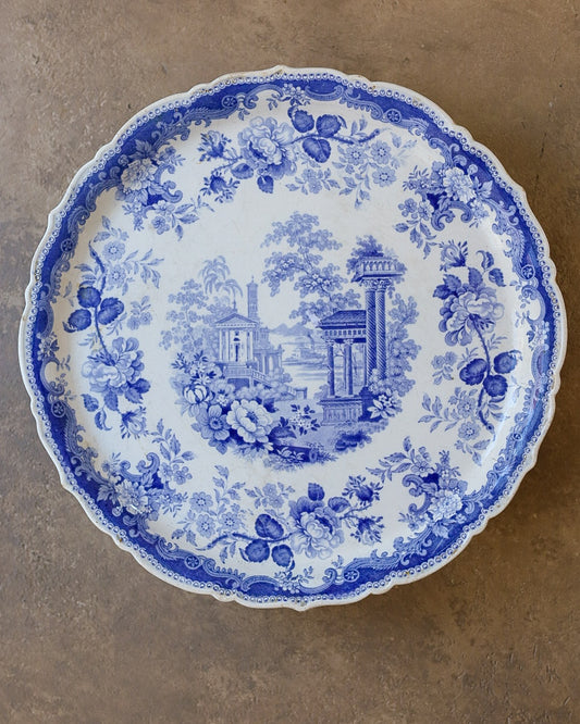 Alzata in Porcellana Inglese Transferware "Athens", Inghilterra Fine Ottocento/Primi Novecento